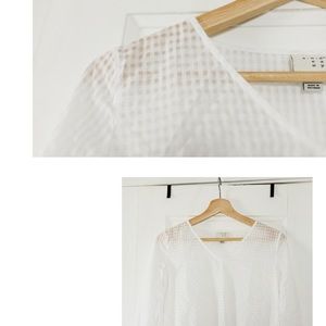 Sheer white block shirt